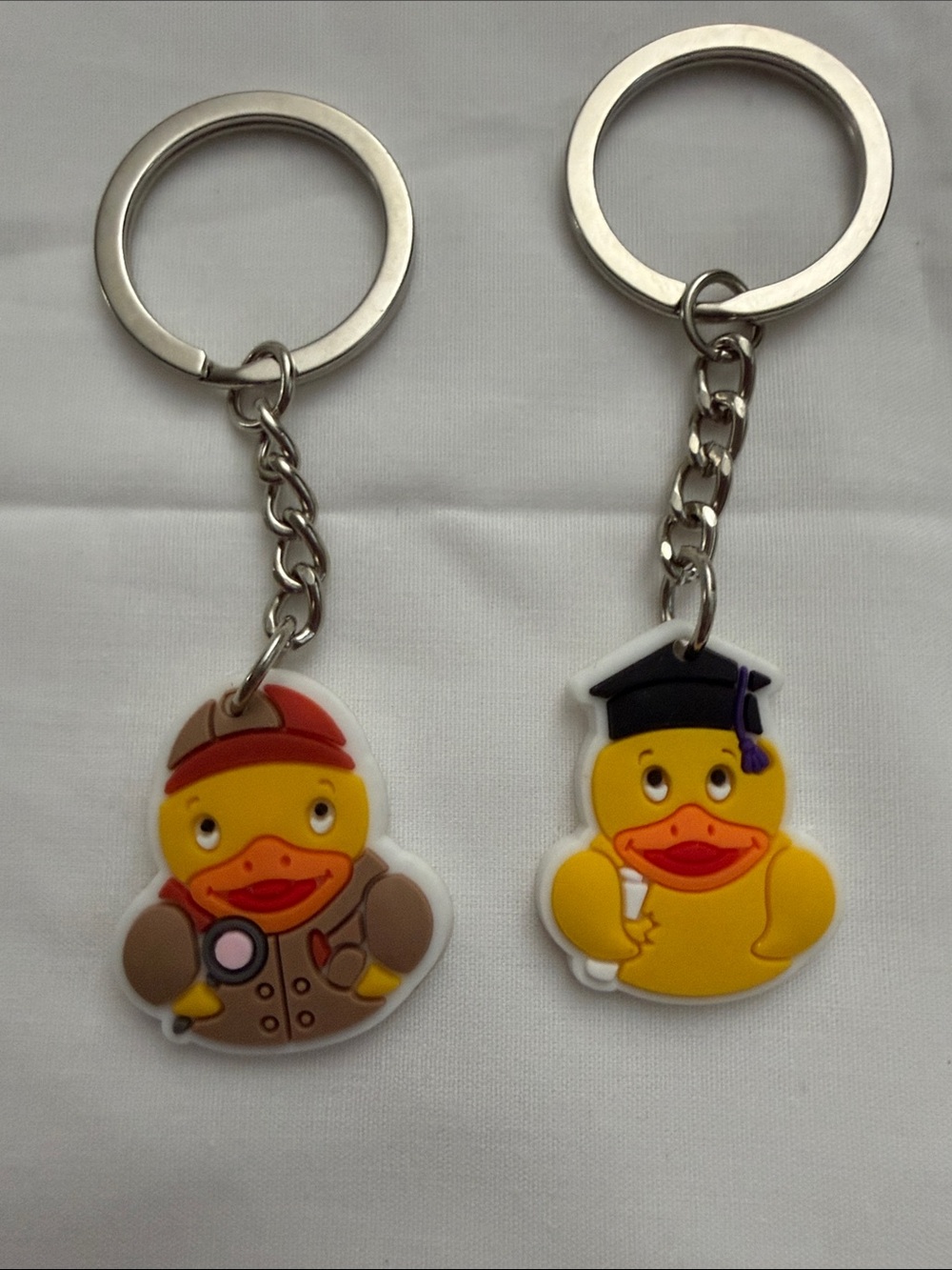 Yellow Rubber Duck Keychain for Kids - Cute Graduation/Explorer Designs